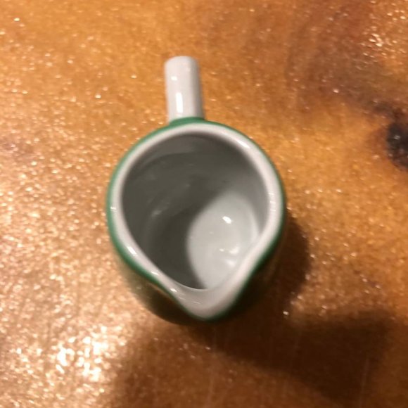 H. Beard S. A. Montreux Silver Company Rare Miniature Jug Creamer Green White - Picture 11 of 12
